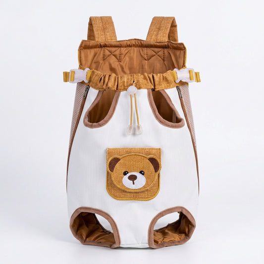 Pommi mochila portadora para mascotas, diseño osito, vista frontal